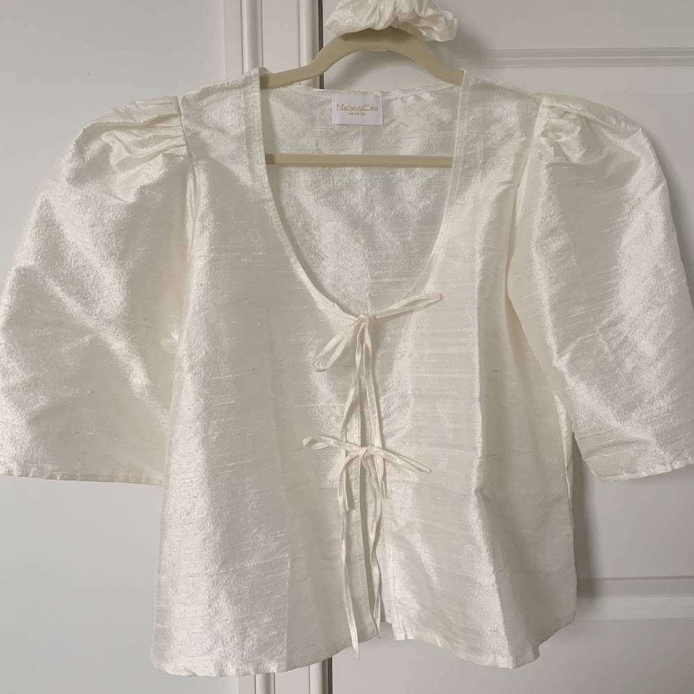 MaisonCléo Agnes silk blouse white size 36 (never worn)